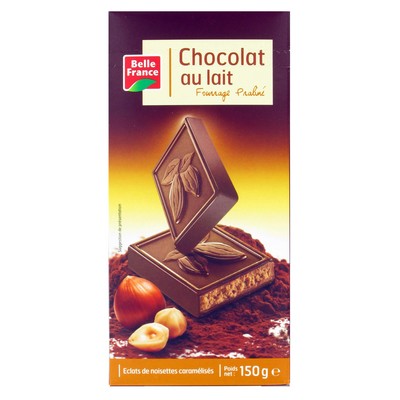 Belle France Milk Chocolate Praline Bar 150g