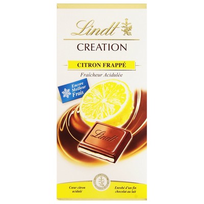 Lindt CREATION Milk Chocolate Bar Zesty Lemon 150g