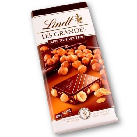 Lindt Les Grandes Noir 34% Noisettes - 150g