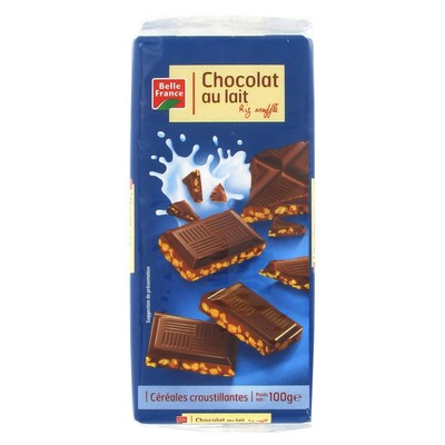 Belle France Milk Chocolate with Puffed Rice Bar 2 x 100g