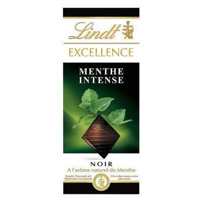 Lindt Tablette de chocolat EXCELLENCE Noir Menthe Intense 100g