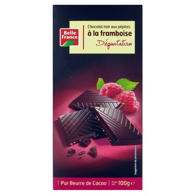 Belle France Dark Chocolate with Raspberry 100g Bar
