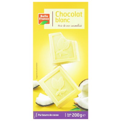 Belle France White Chocolate Coconut Bar 200g