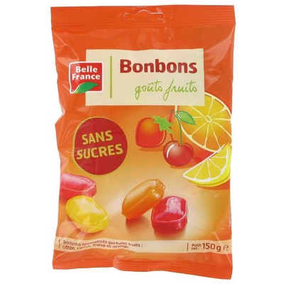Belle France Sugar-Free Fruit Candy Bag 150g