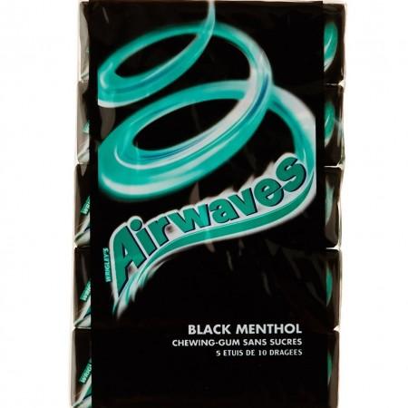 Airwaves Multipack de 5 étuis de 10 Dragées Black Menthol 70G