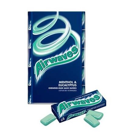 Airwaves Multipack 5 Packs of 10 Menthol & Eucalyptus Dragees 70G