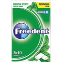 Freedent Multipack de 5 étuis de 10 dragées Menthe Verte 70G