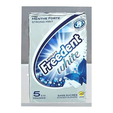 Freedent Multipack of 5 packs of 10 White Strong Mint Dragees 70G