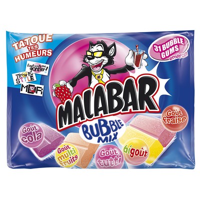 Malabar Bubble Mix Chewy Sweets Bag 214g