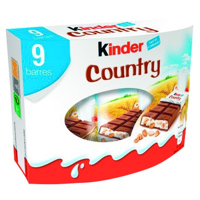 Kinder Country Chocolate Bar with Cereals x9 - 211.5g
