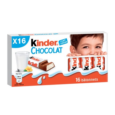 Tablette Kinder Chocolat Chocolat au Lait x16 -200g