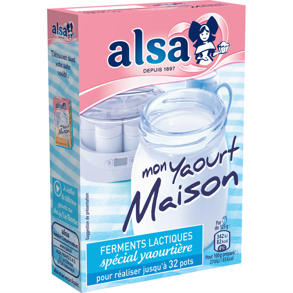 Homemade Yogurt Alsa Lactic Ferments 4 Sachets 8g