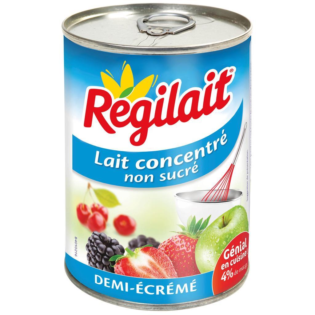 Régilait, Lait concentré non sucré demi-écrémé boite 410g