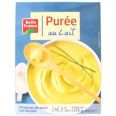 Milk Mashed Potato Flakes x3 Sachets Belle France Box 375g