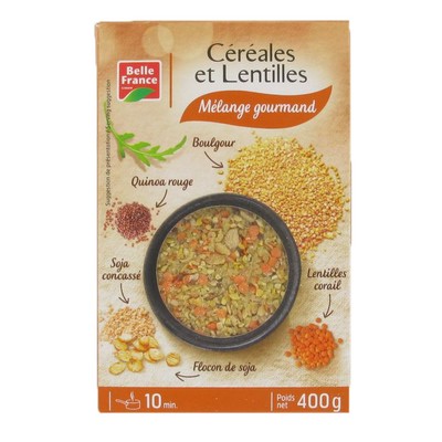 10-Minute Cereal and Lentil Mix Belle France 400g Box
