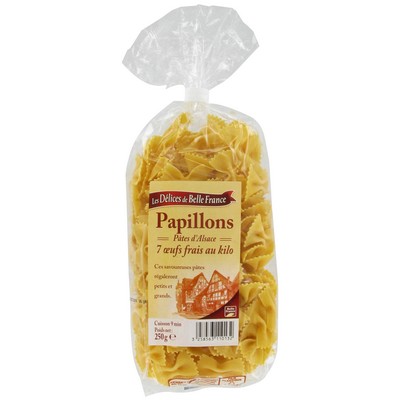 Alsace Egg Farfalle Pasta DBF 250g Bag