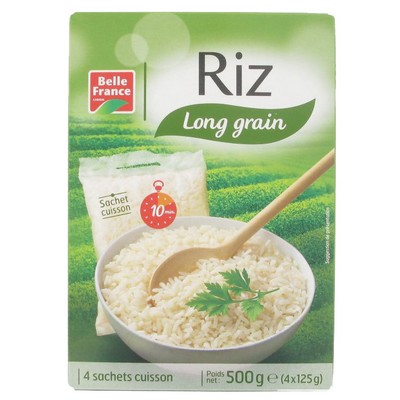RIZ LONG GRAIN ETUVE X 4 SACHETS BF ETUI 500 G