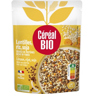 ORGANIC CEREAL Pouch Lentils Rice Soy 250g