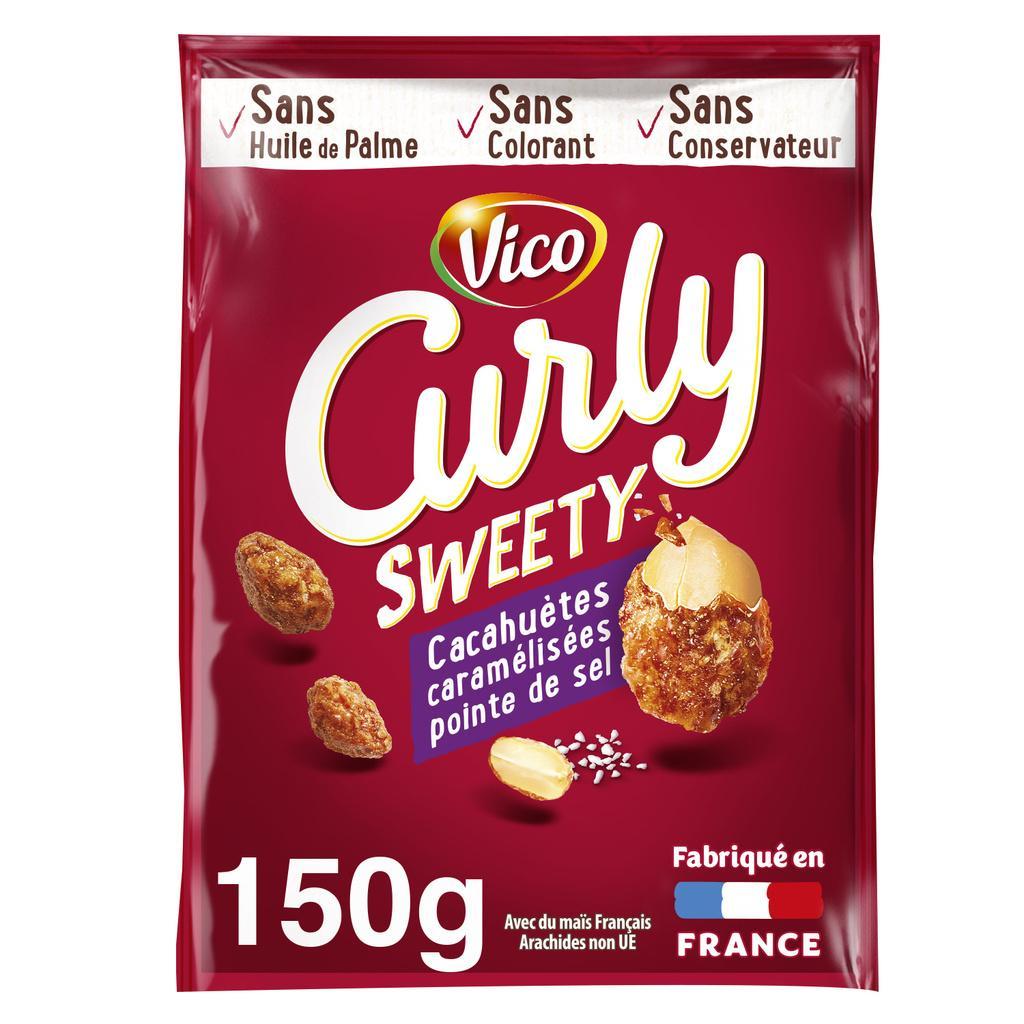 CURLY SWEETY CACAHUETES CARAMELISEES POINTE DE SEL 150 G