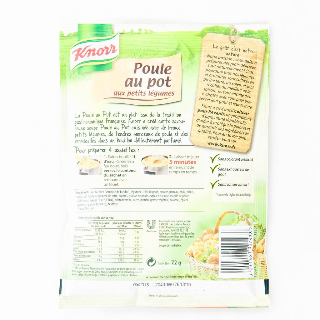 Knorr Soupe Déshydratée Poule au Pot aux Petits Légumes 4 Portions