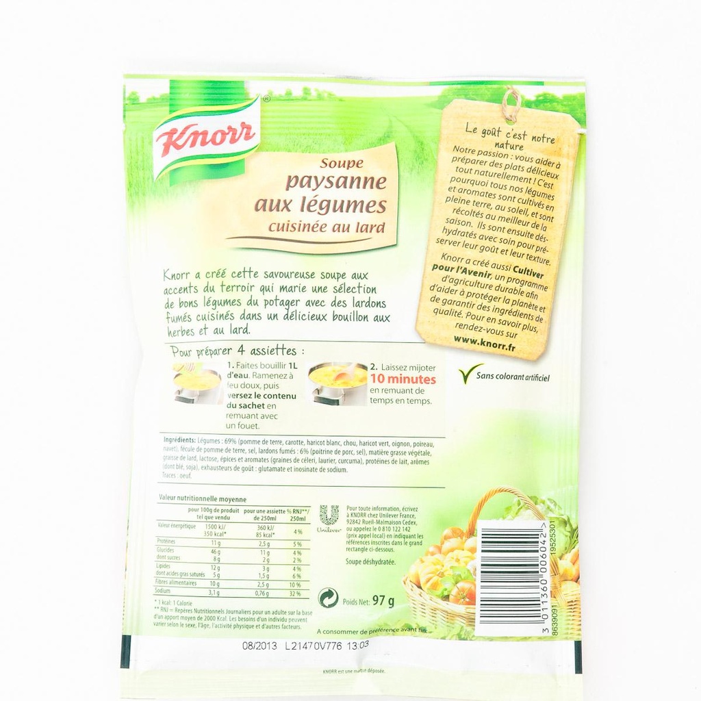 Knorr Country-Style Vegetable & Bacon Dehydrated Soup 4 Servings