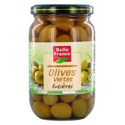 Whole Green Olives Belle France Jar 200g