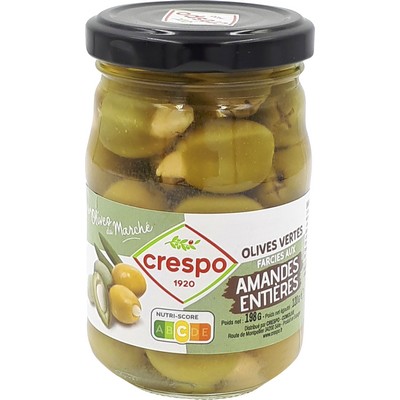Green olives stuffed with almonds - 21 cl jar