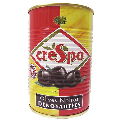 Olives noires confites dénoyautées 180g - Boîte 1/2