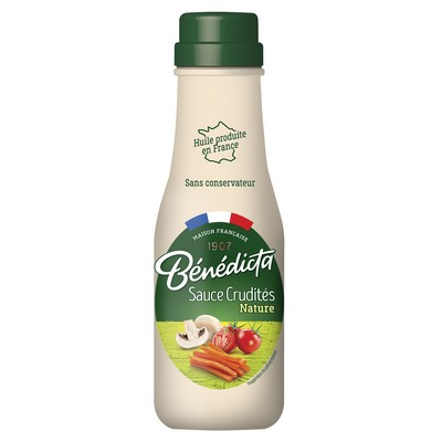 Sauce Crudités Nature Bénédicta Flacon Verre 290 g