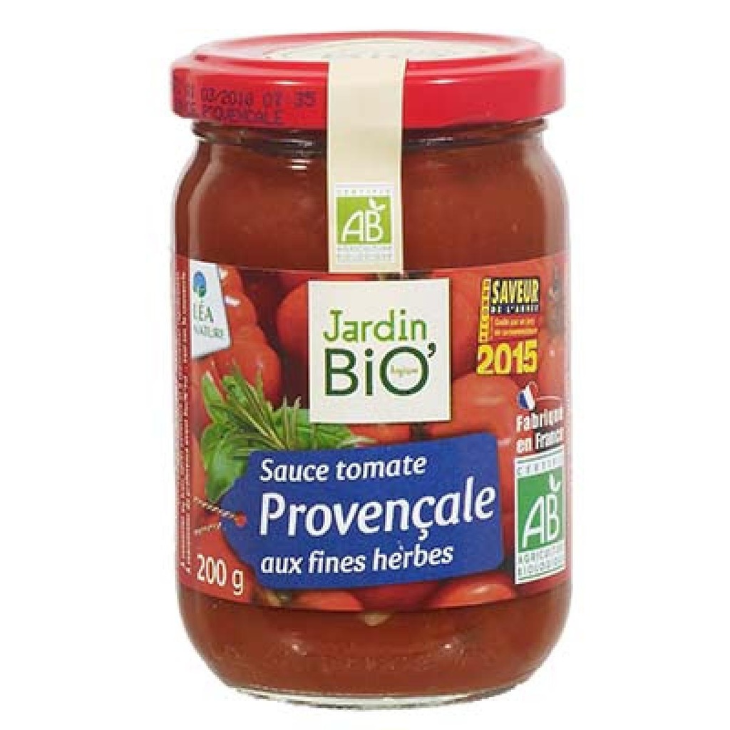 JARDIN BIO / SAUCE TOMATE A LA PROVENCALE BIO* EN POT DE VERRE DE 200G