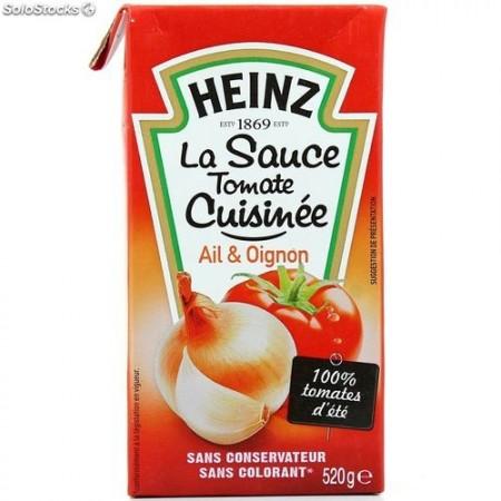 HEINZ SAUCE TOMATE CUISINEE AIL ET OIGNONS BRIQUE 520G