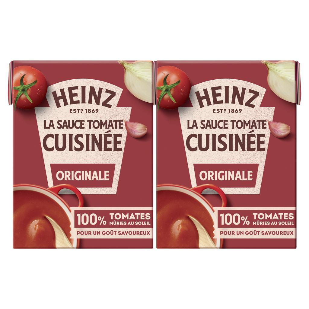 HEINZ SAUCE TOMATE CUISINEE AIL ET OIGNONS LOT DE 2 BRIQUES 210G