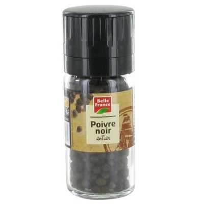 Whole Black Peppercorns Grinder Belle France Bottle 40g