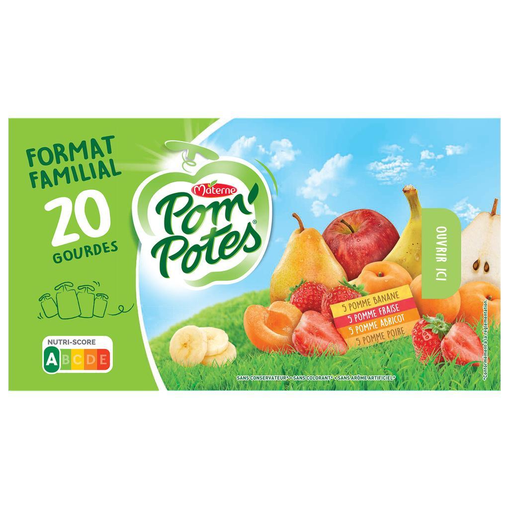 POM'POTES Compotes Gourdes Multivariétés 20x90g