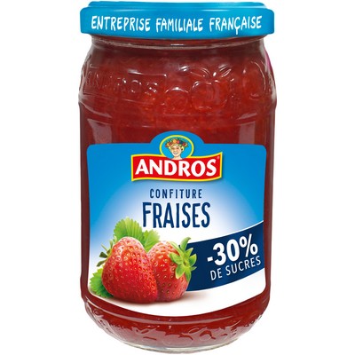 Andros Confiture 350g allégée en sucres Fraise