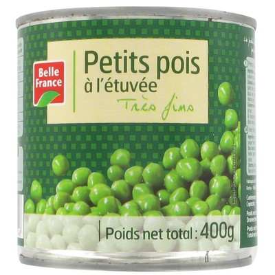 Extra Fine Steamed Peas Belle France 400g Can