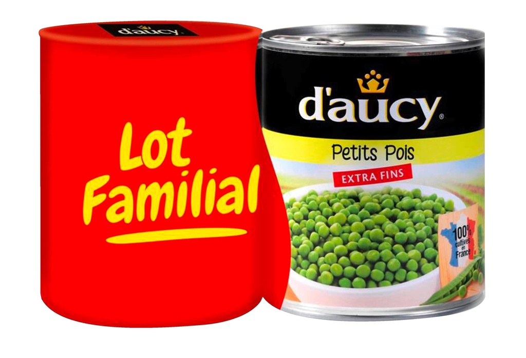 2x560g D’aucy Extra Fine Peas Family Pack