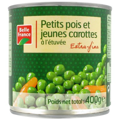 Extra Fine Peas & Stewed Carrots Belle France 400g Can