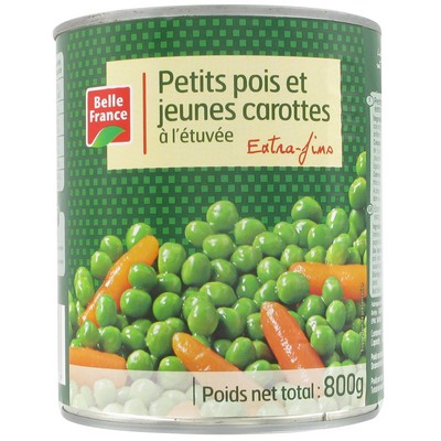 Extra-Fine Garden Peas & Steamed Carrots Belle France 800g