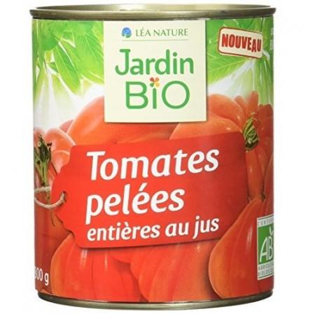 JARDIN BIO / TOMATES ENTIERES PELEES AU JUS SANS SEL AJOUTE BIO* / BOITE METAL DE 400G