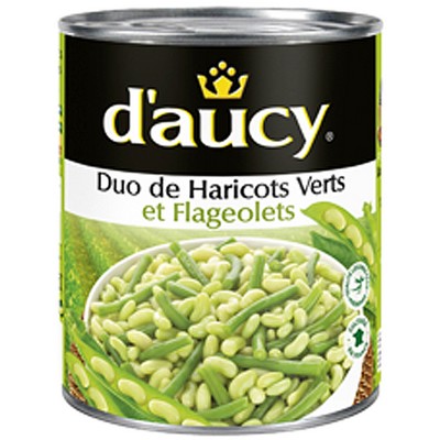 490g DUO DE HARICOTS VERTS ET FLAGEOLETS D AUCY