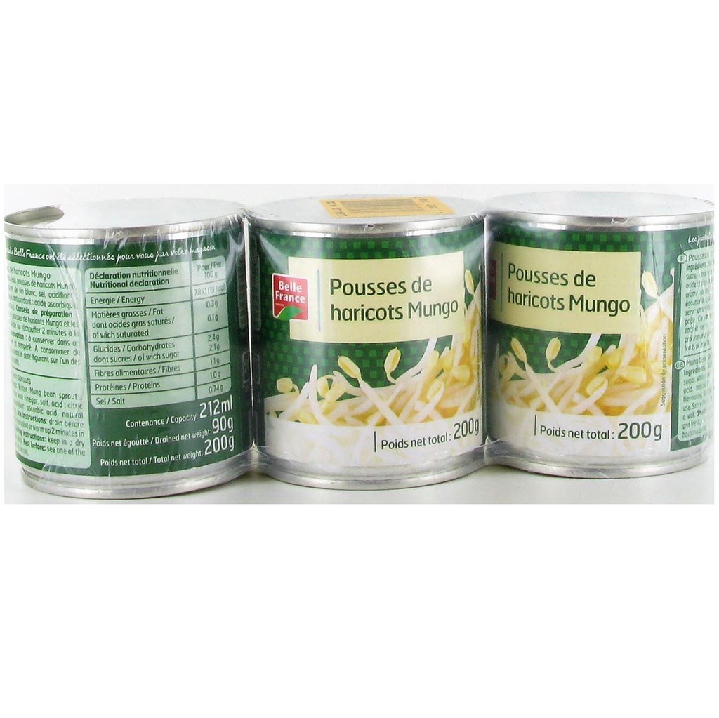 POUSSE DE HARICOT MUNGO BF BOITE 3 X 1/4 600 G