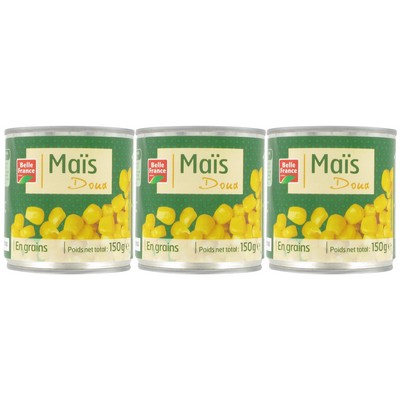 Sweetcorn Kernels Belle France Pack of 3 x 1/4 450g