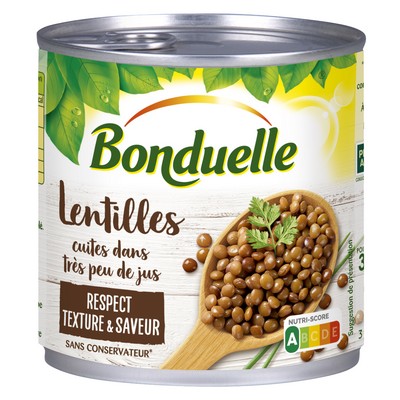 Lentils Cooked in Very Little Juice Bonduelle 265g