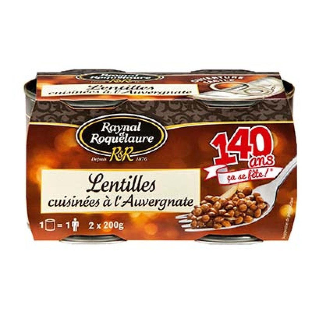 Raynal et Roquelaure Auvergne-Style Cooked Lentils 2x200g