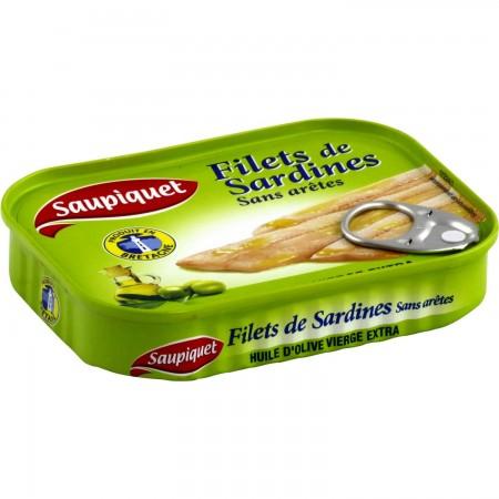 Filets de Sardines sans arêtes à L'HUILE D'OLIVE vierge extra - 100 g