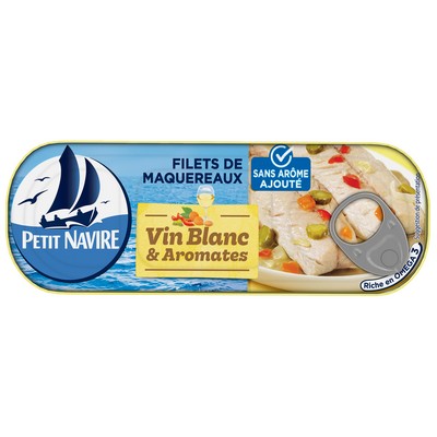 Mackerel Fillets with White Wine & Herbs No Added Flavouring PETIT NAVIRE 175g