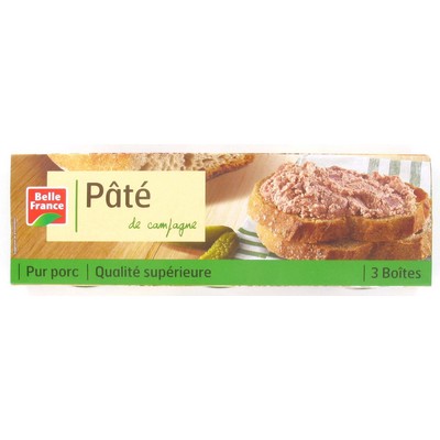 Superior Country Pâté without Nitrite x3 Belle France 234g