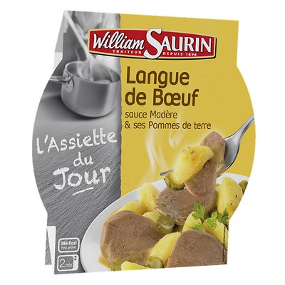 WILLIAM SAURIN - BARQUETTE LANGUE DE BOEUF SAUCE MADERE ET PDT - 285G