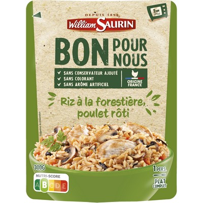 WILLIAM SAURIN - DOYPACK BON POUR NOUS RIZ A LA FORESTIERE POULET ROTI 300G